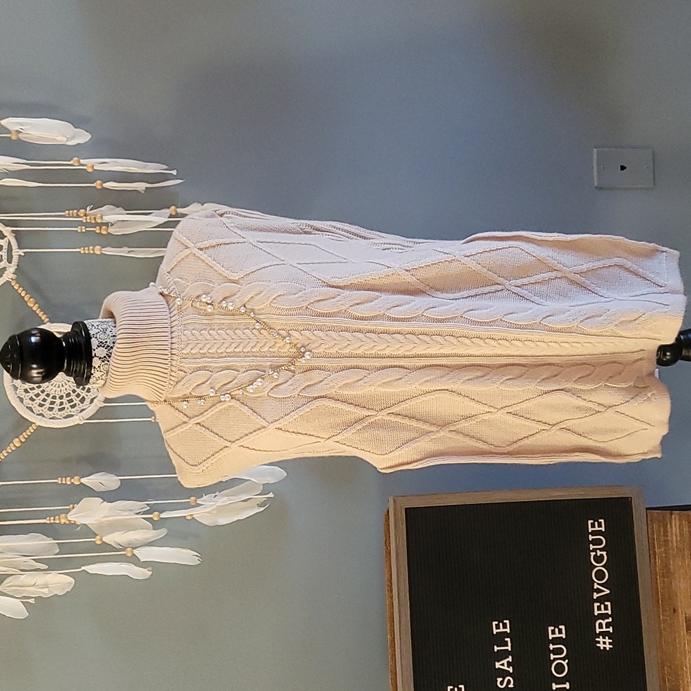 Cable Turtle Neck Tunic Sweater - image 3